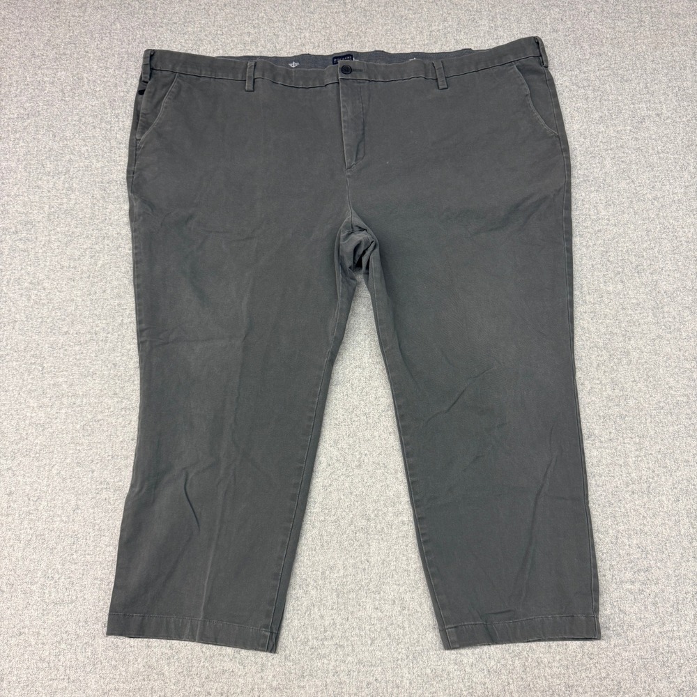 Dockers Chino Pants 54x26 Grey Cotton Blend Casual Straight Leg Flat Front Mens